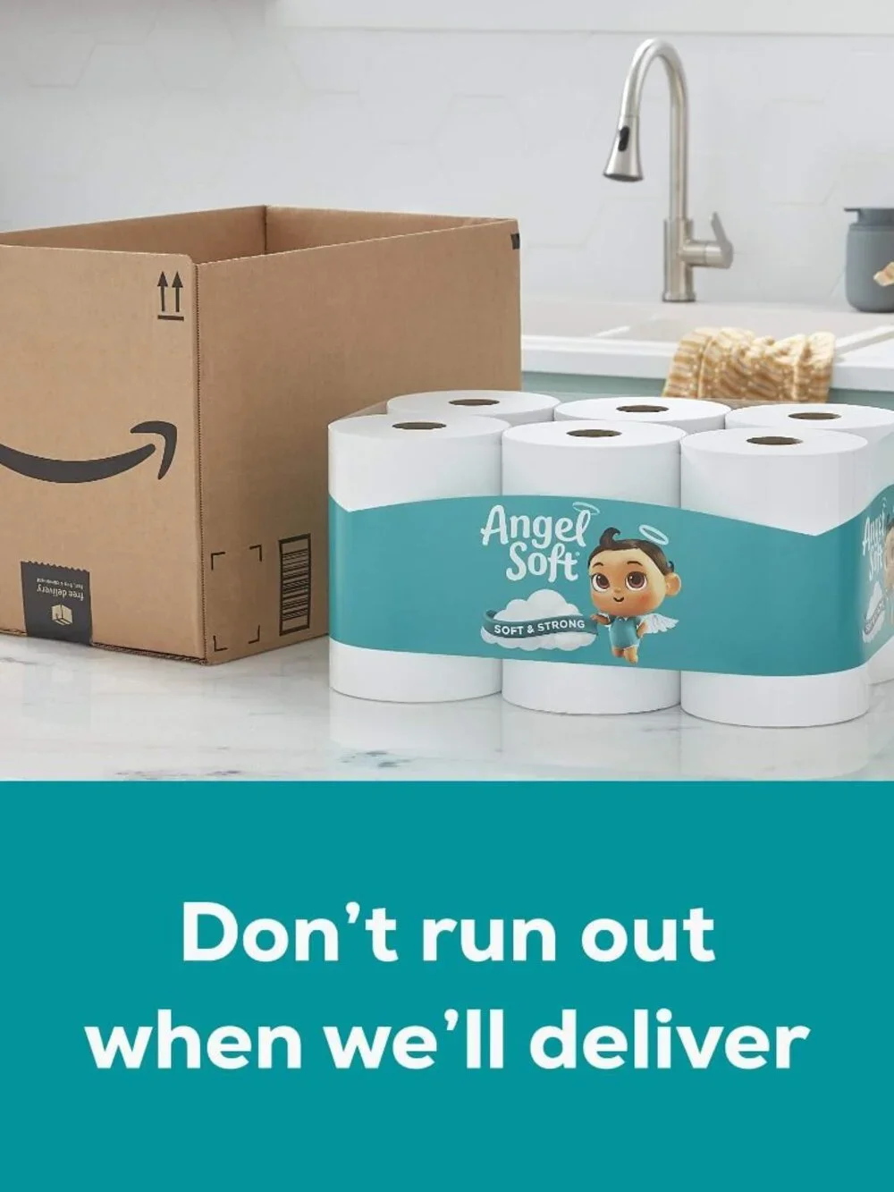 Angel Soft Toilet Paper, 8 Mega Rolls = 32 Regular Rolls, Soft and Strong Toilet
